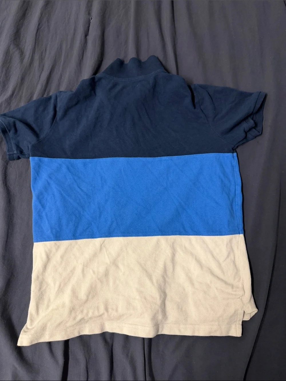 Old Navy Boys Colorblock Polo in Navy, Blue, Beige